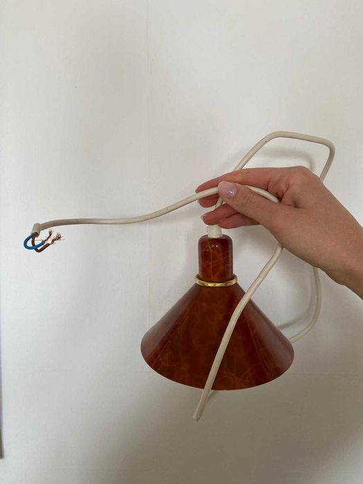 Lampa Vinage, piękne brązowe metalowe lampy, z ciekawym wzorem