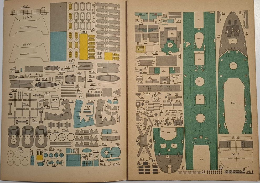 Mały Modelarz 1-2/88 Niszczyciel ORP Piorun Skala 1:200 Kompletny