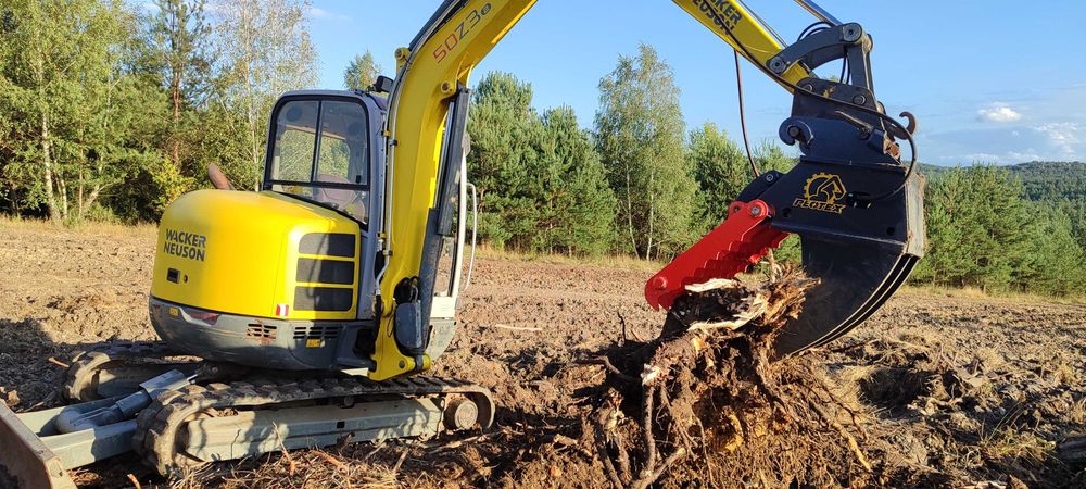 WYNAJEM minikoparka WackerNeuson 5,7 t, 1,7 t, wiertnica studni ręczna