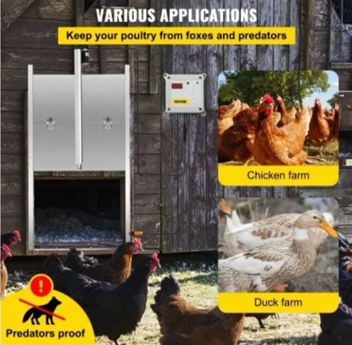 Porta automática para galinheiro VEVOR 30x30cm