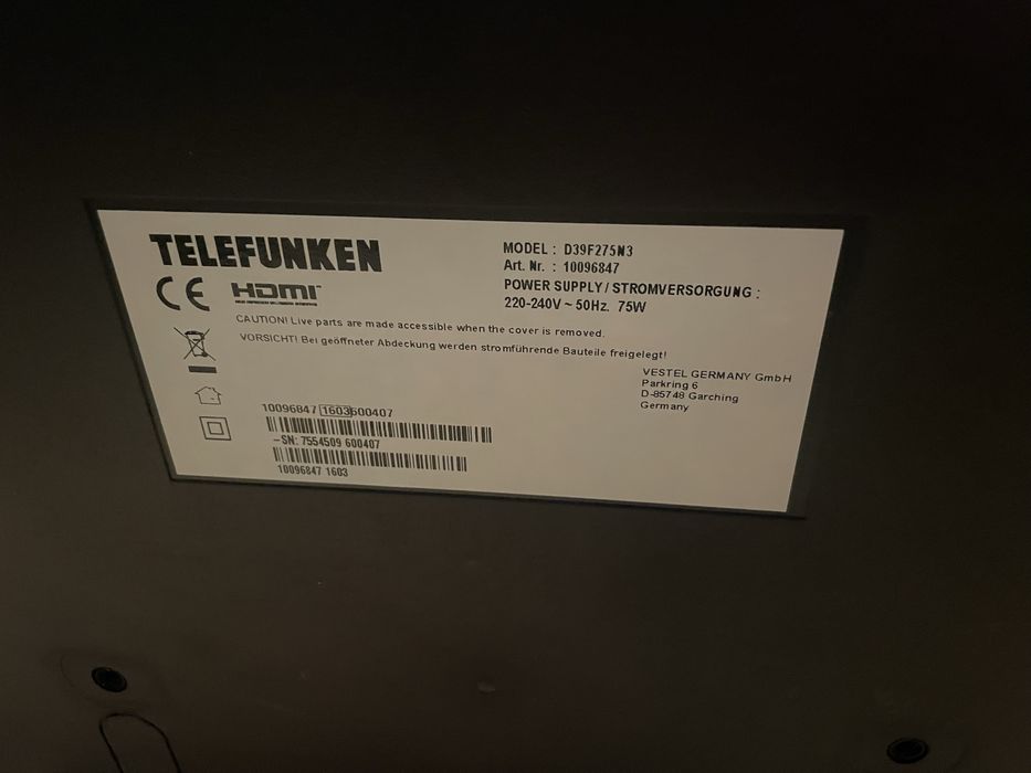 Телевізор Telefunken 39 Full HD + кріплення