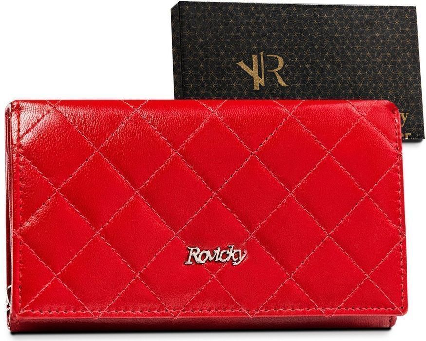 Elegancki portfel z pikowanej skóry naturalnej - Rovicky