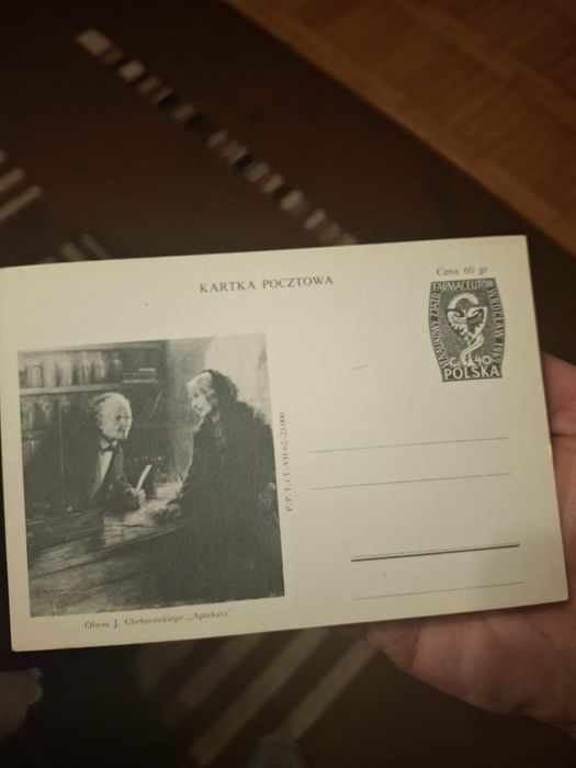 Kartka pocztowa "Aptekarz" Jana Chełmońskiego z 1984r.stan dobry.