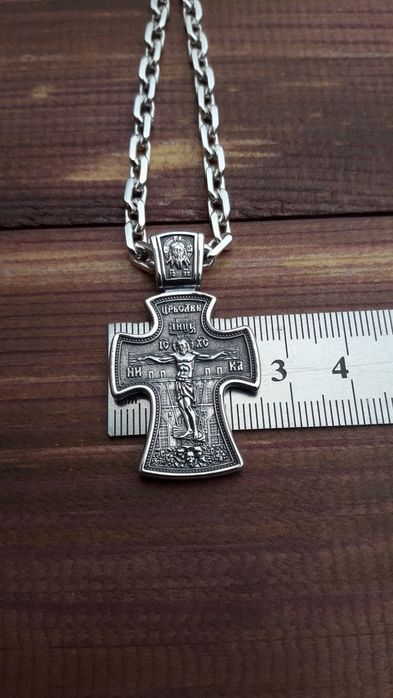 Срібний хрестик кулон ладанка серебряная  срібло серебро крестик 925