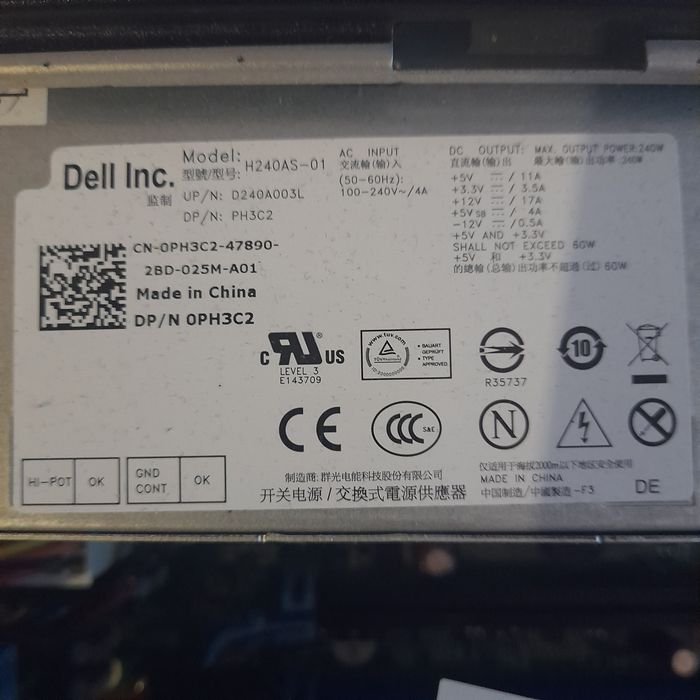 Komputer stacjonarny DELL Optiplex 7010 4x3.3GHZ 4GB 250Gb WIN7/10