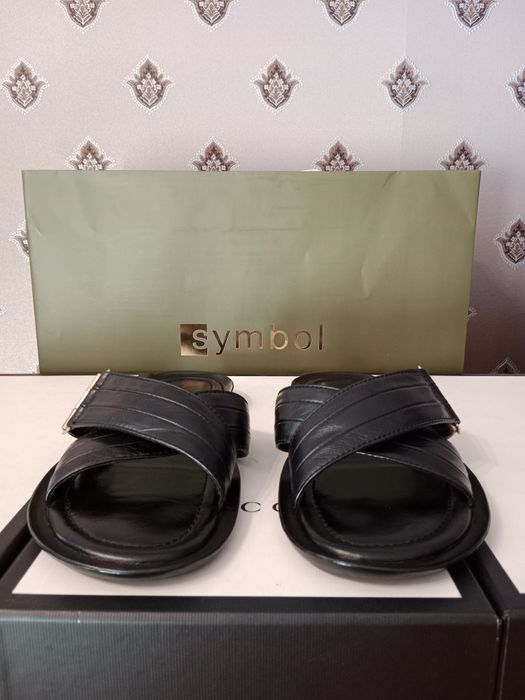 Кожаные шлёпанцы - тапки Dolce Gabbana  оригинал