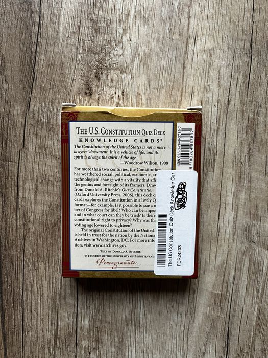 The U.S. Constitution Quiz Deck Knowledge Cards