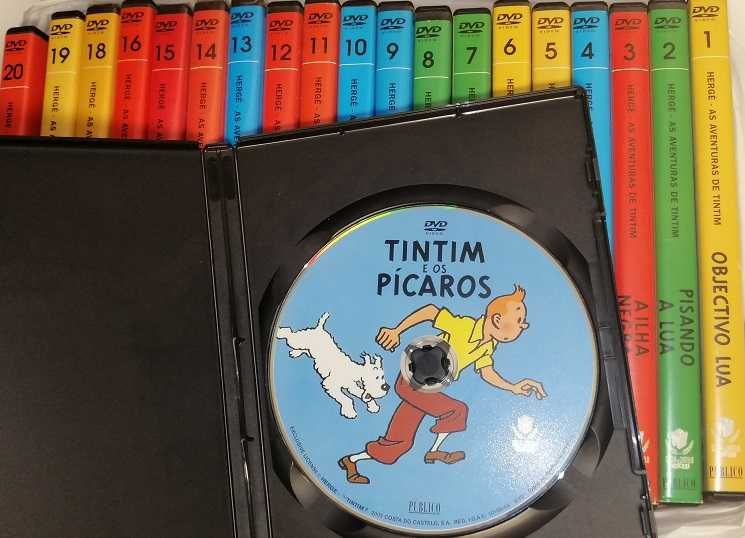 Lote de 20 DVD’s da Colecção As Aventuras de Tintim - Hergé