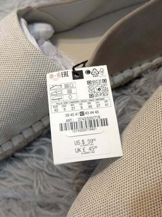 Buty męskie typu Espadryle na lato | Zara 42