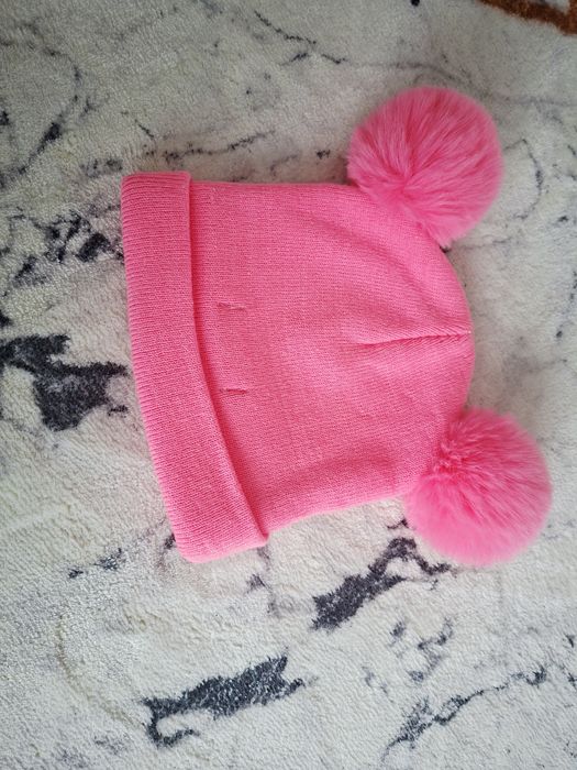 Czapka dziewczęca zimowa różowa 9-12mc