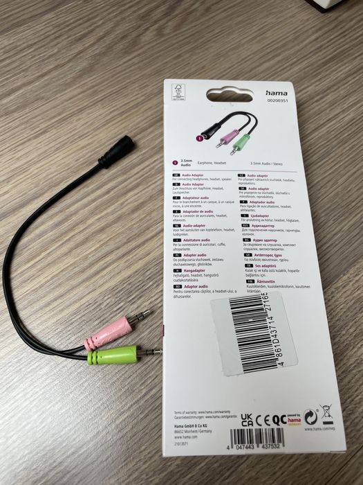 Hama Audio Adapter 3.5mm HiFi Stereo