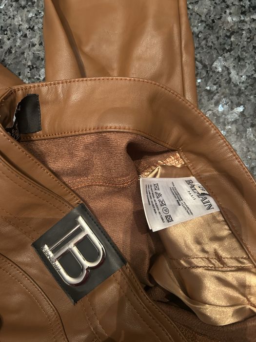 Spodnie skora ekologiczna Balmain z paskiem r.27
