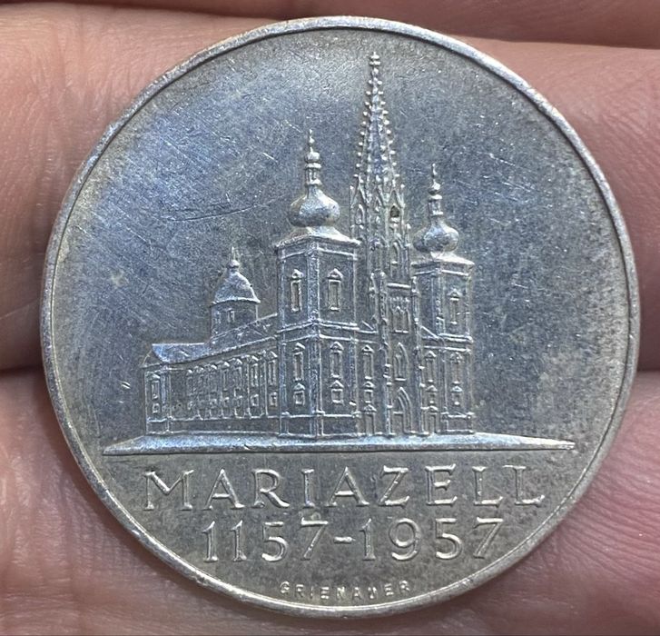 Moeda 1004 - AUSTRIA 25 Shilling 1957 Prata