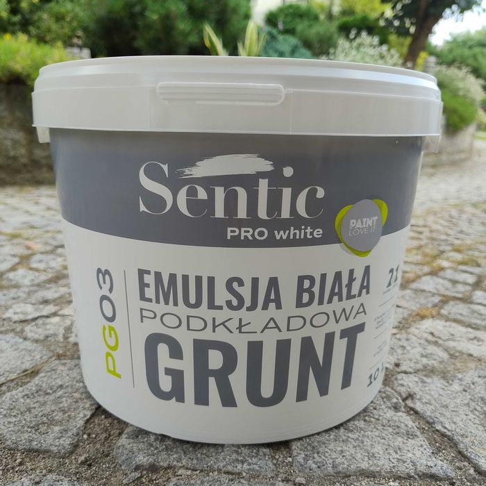 Wiadro, emulsja biała podkładowa Sentic, 10 l