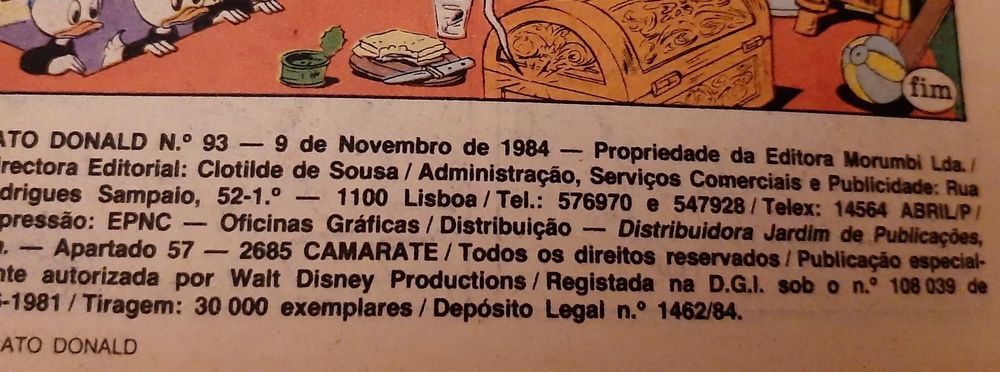 Livro BD pato donald n 93 de 9 Novembro 1984