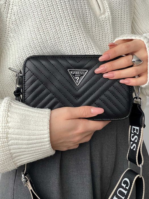 Сумка женская Guess кросс боди Гесс через плечо черная , бежевая белая