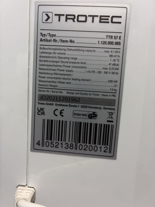 Осушувач повітря Trotec TTR 57 E
