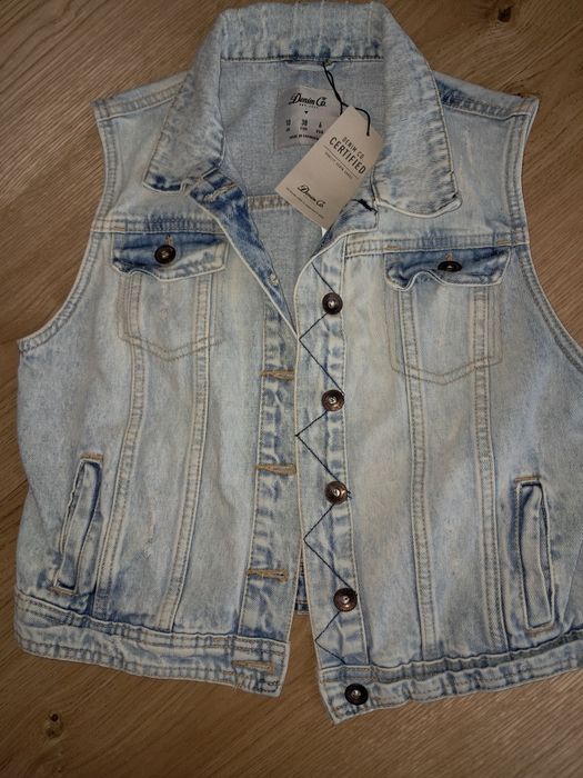 Nowa kamizelka bezrękawnik Denim jeans dżins