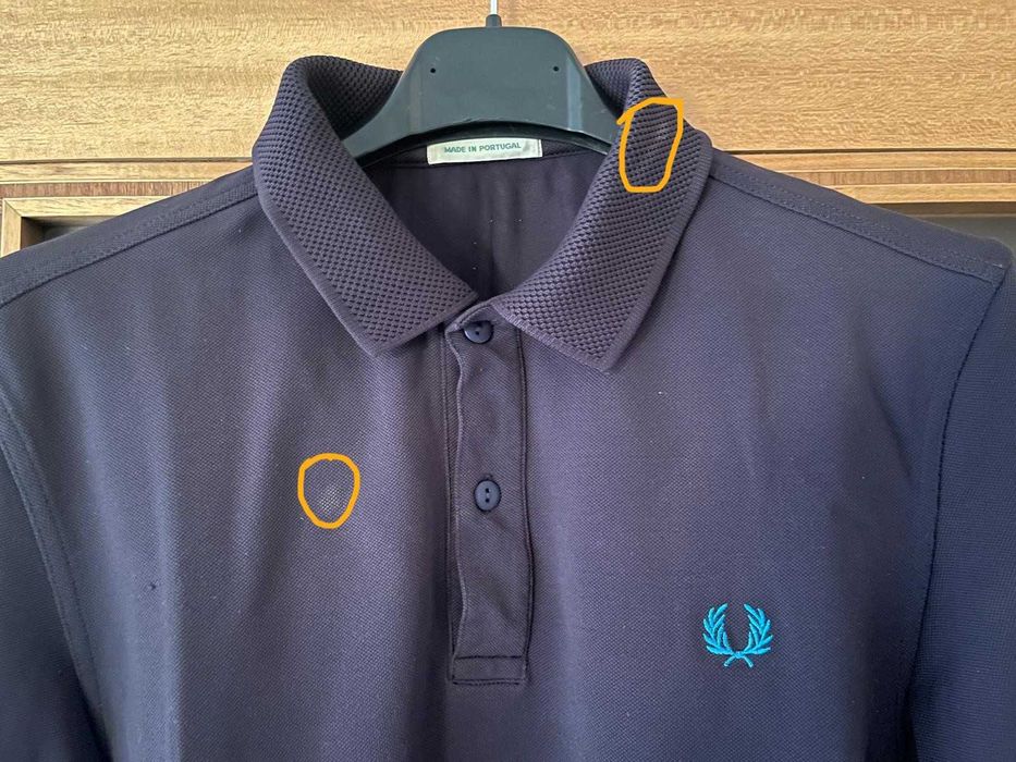 Pólo azul marinho da Fred Perry - Homem - Tamanho S