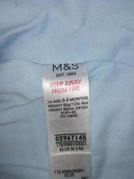 Ромпер флісовий M&S. Человечек. На 0-3 місяці.