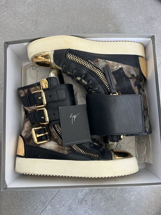 Giuseppe Zanotti moro khaki buty z klamrami 40