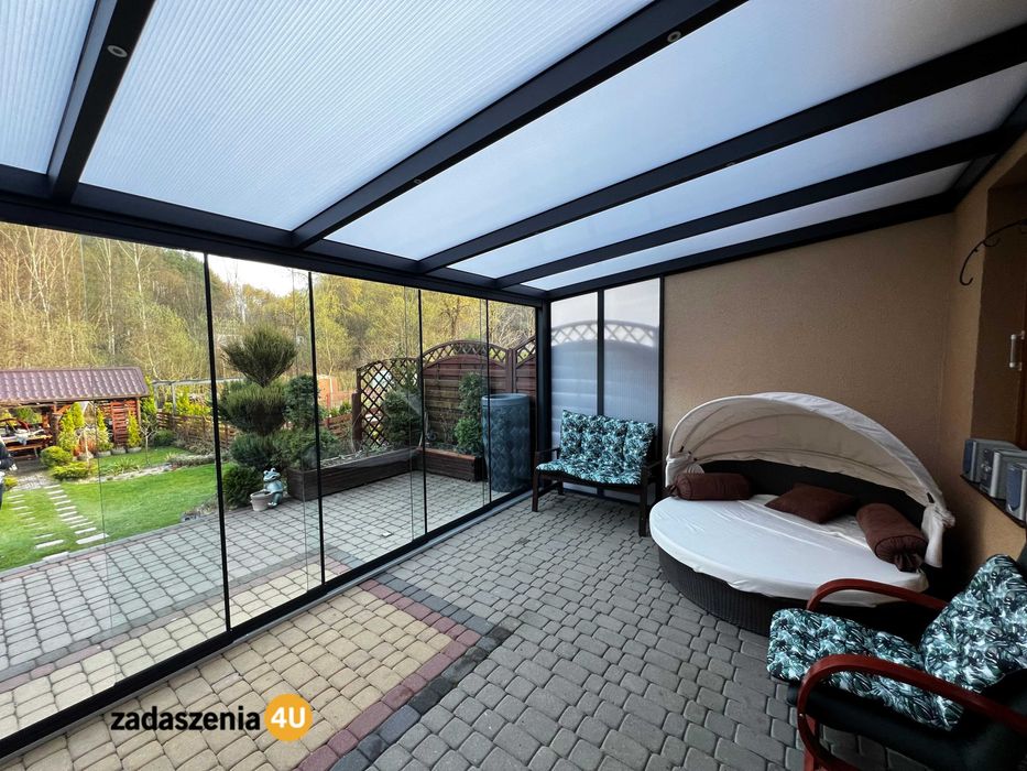 Zadaszenia i zabudowy tarasów, szkło przesuwne, pergole aluminiowe