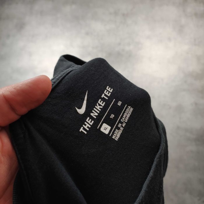 MĘSKA Koszulka Bawełna PREMIUM Czarna Duże Logo Nadruk Multicolor Nike