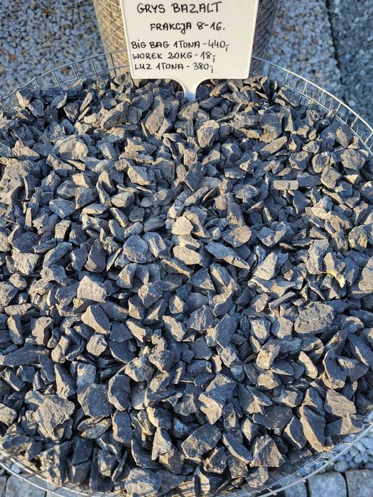Grys Bazaltowy Bazalt 8-16 mm Kamienie ogrodowe dekoracyjne ozdobne