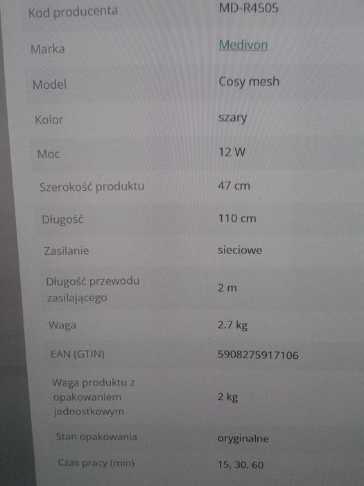 Mata do masażu Medivon Cosy