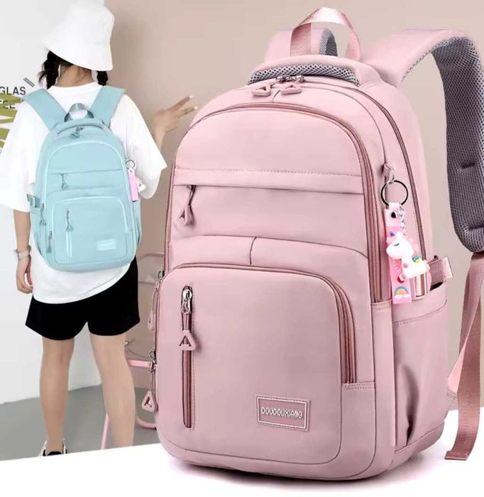 Plecak szkolny różowy tornister miejski o dużej pojemności