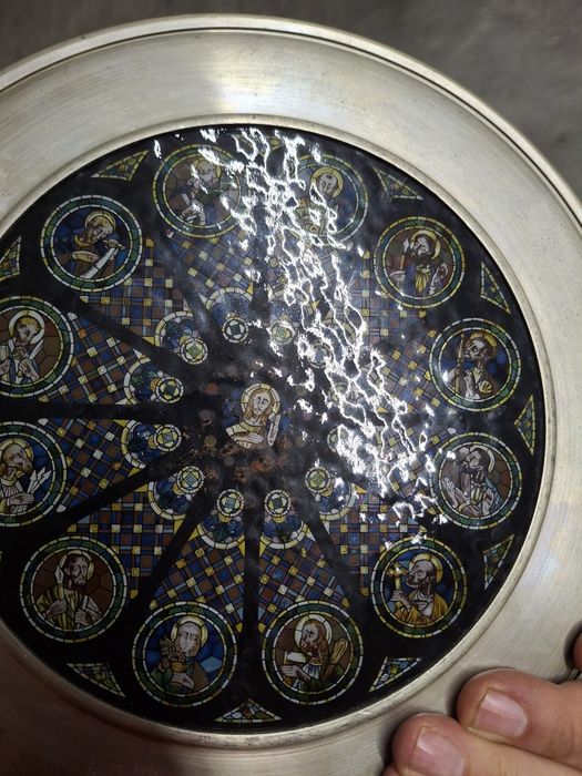 Raro prato vitral Se Catedral Lisboa