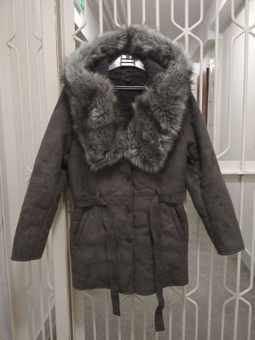 Kożuch z ECO skóry wzrost 155