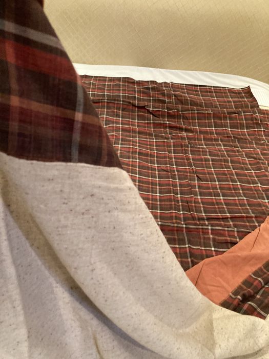 Par de Colchas linho,  xadrês, forro algodão-NOVAS