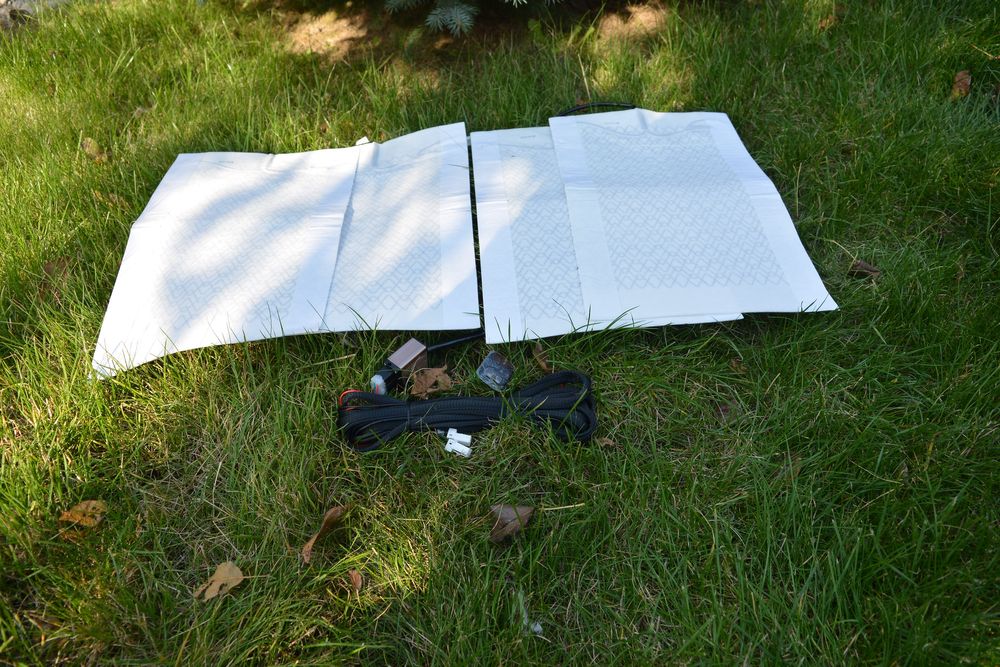 Подогрев сидений авто углеволокно комплект на 2 сидения 4 коврика 12V.