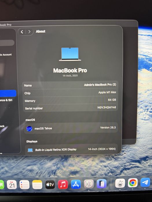 MacBook Pro 14’ 2021 Apple M1 Max 64GB/1TB - ідеальний стан