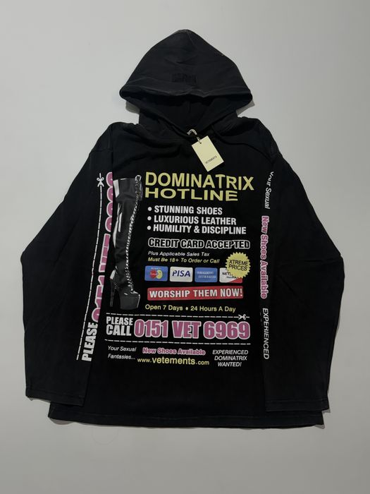 худи Vetements Dominatrix Hotline Hoodie