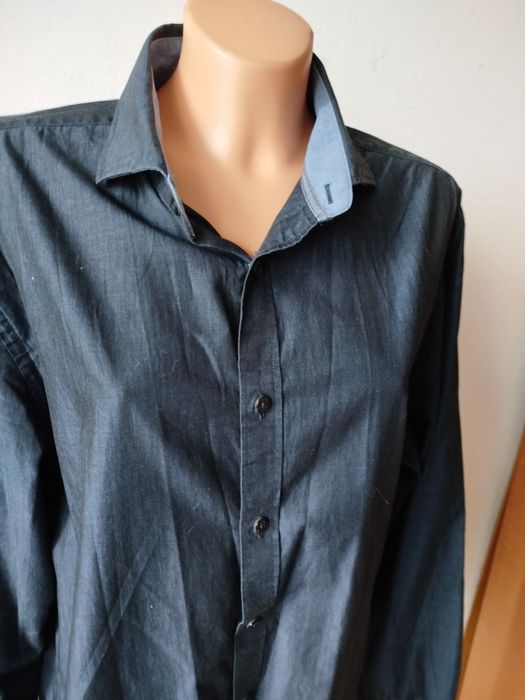 Granatowa koszula męska L.
