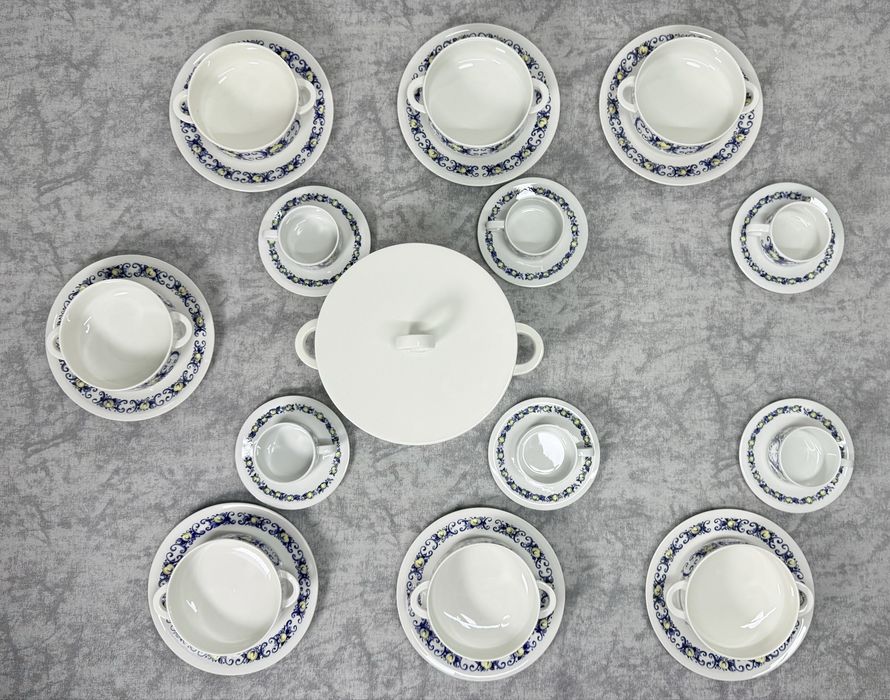 Фарфоровый столовый сервиз и террен кофейный сервиз фирмы Villeroy Boch серия Cadiz GDR Германия