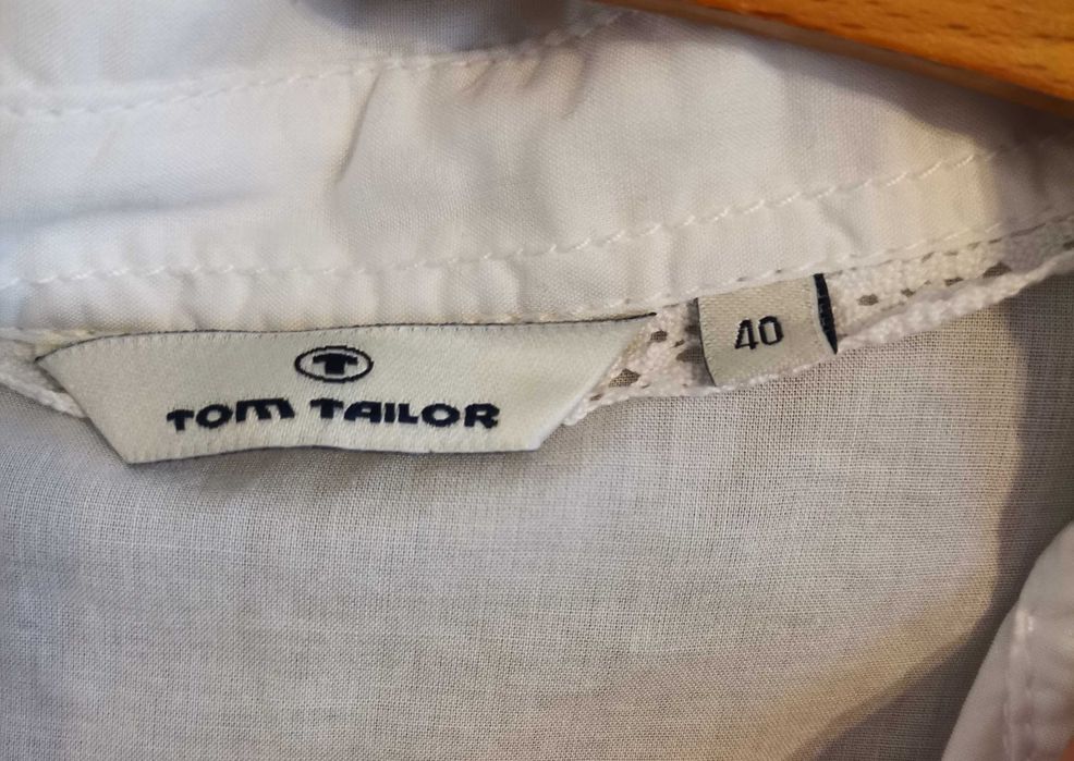 Biała bluzka z falbaną Tom Tailor rozmiar 40