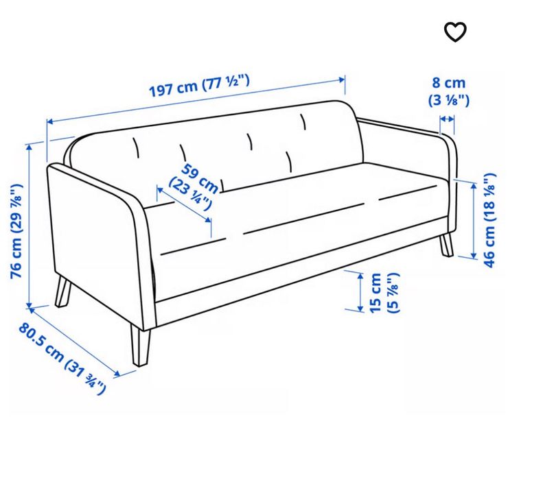 Sofa bege Linanas ikea