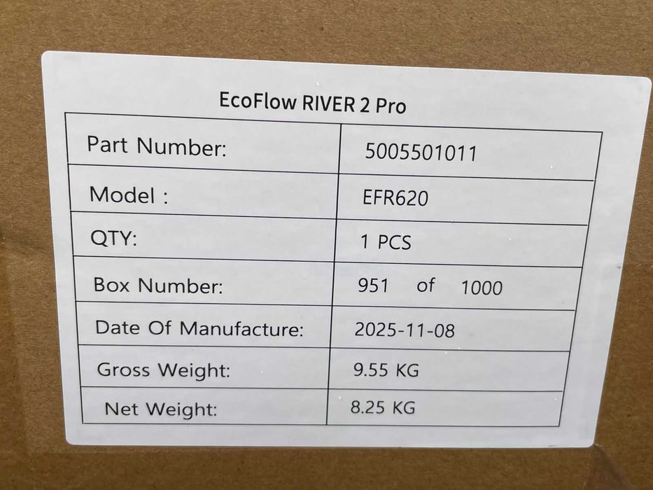 River 2 Pro -EU\Black\768Wh\800W(1600W)\230V(50Hz\60Hz)