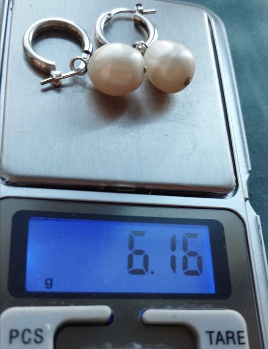 Серьги серебро с барочным жемчугом