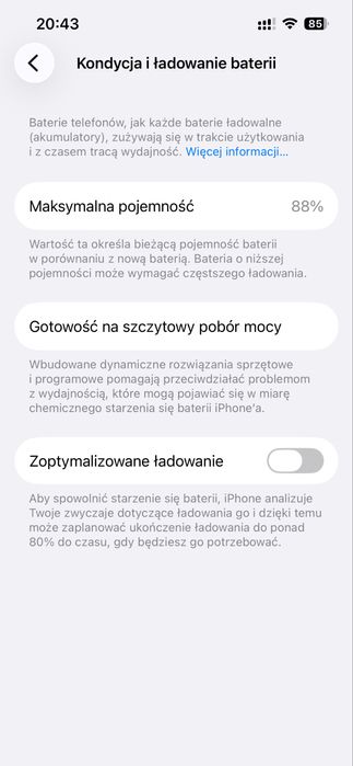iPhone 14 128 GB czarny (Midnight), oryginalny komplet, bateria 88%.