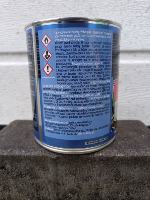 Farba do metalu ALTAX Emalia SUPER TRWAŁA 9 kolorów puszki 0,75L WARTO