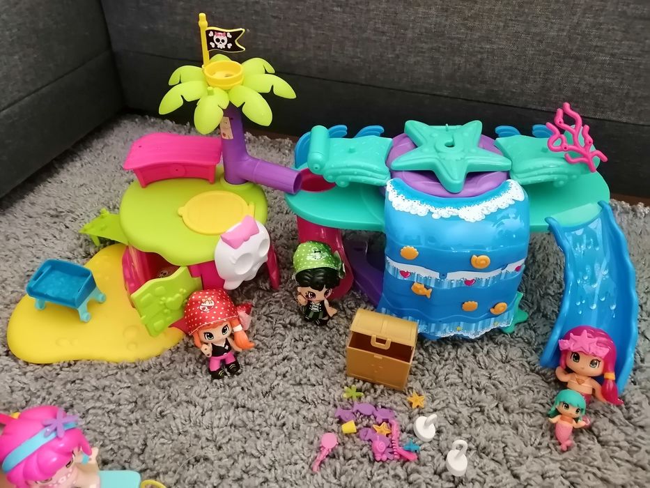 Pinypon Barco e Pinypon nadadores + ilha dos piratas e sereias