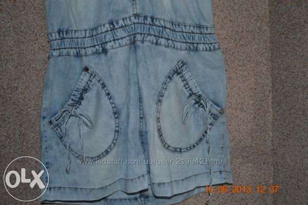 Супермодный стрейтчевый джинсовый легкий сарафанчик