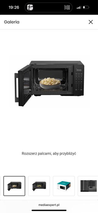 NOWA | Kuchenka mikrofalowa 1000W średnica 28.5cm pojemność 23L Czarny