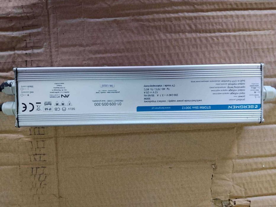 Zasilacz LED 300W , Bergman Storm Slim 12V/25A