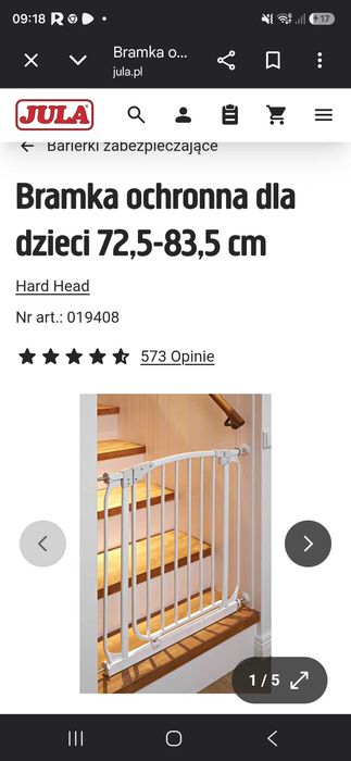 Bramka zabezpieczająca na schody rozporowa Jula