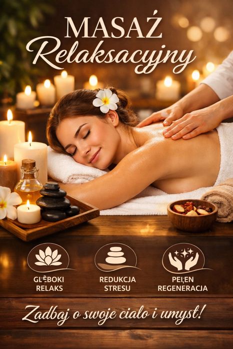 Masaż z dojazdem do domu | Relaksacyjny • Klasyczny • Świecą